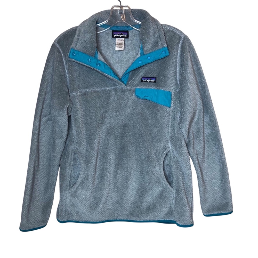 Patagonia Polartec Thermal Pro Pullover Women’s Large Gray Hiking Layer Cozy